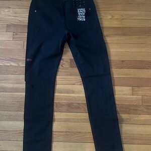 Black kusbi Jeans with Embroidered Detail
